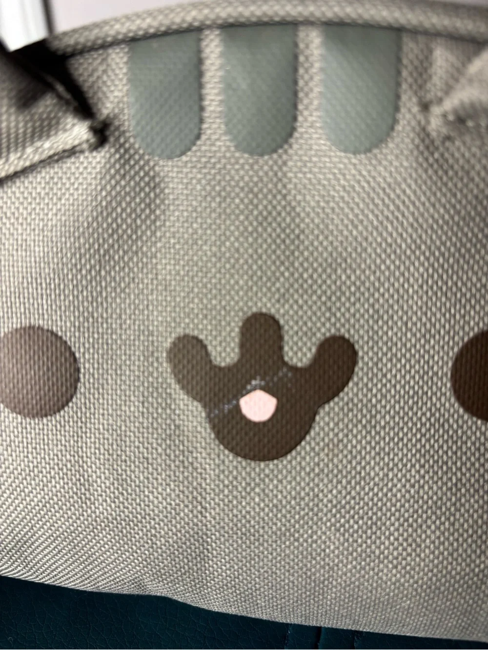 Pusheen Beige Cat Face Zip Pouch with Brown Accents